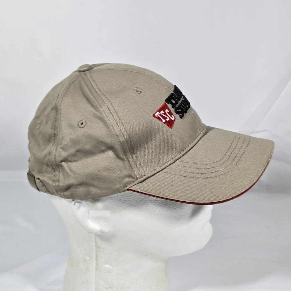 Tractor Supply Co Hat Cap TSC Adjustable Strapback  Thick Brim Brown Since 1938